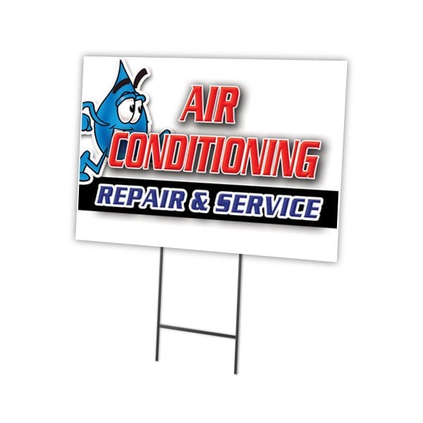 Signmission Ac Repair & Service Yard Sign & Stake outdoor plastic coroplast window, C-1824 Ac Repair & Service C-1824 Ac Repair & Service - main